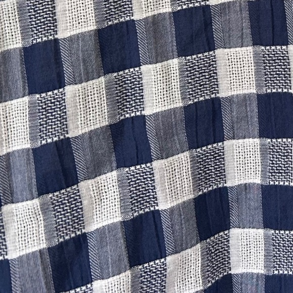 Women's TALBOTS Blue White Gingham Plaid Long Sleeve Shirt Tunic Button Top 3Xp - Picture 9 of 12